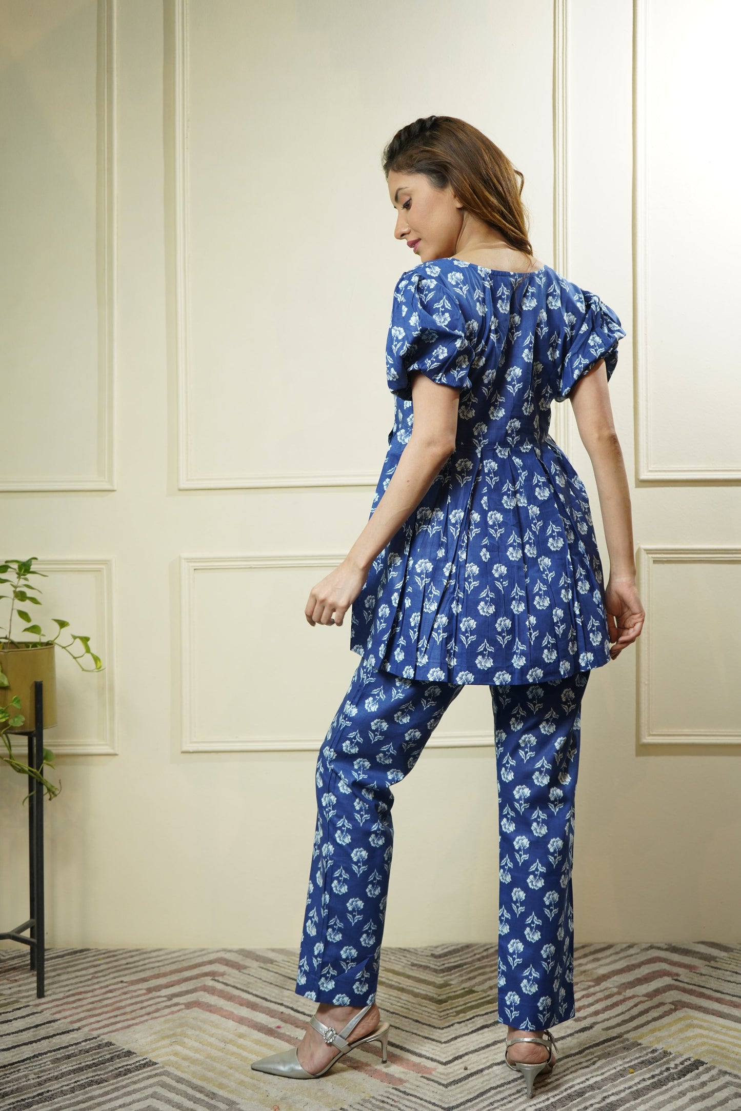 Blue Printed Cotton Co-Ord Set