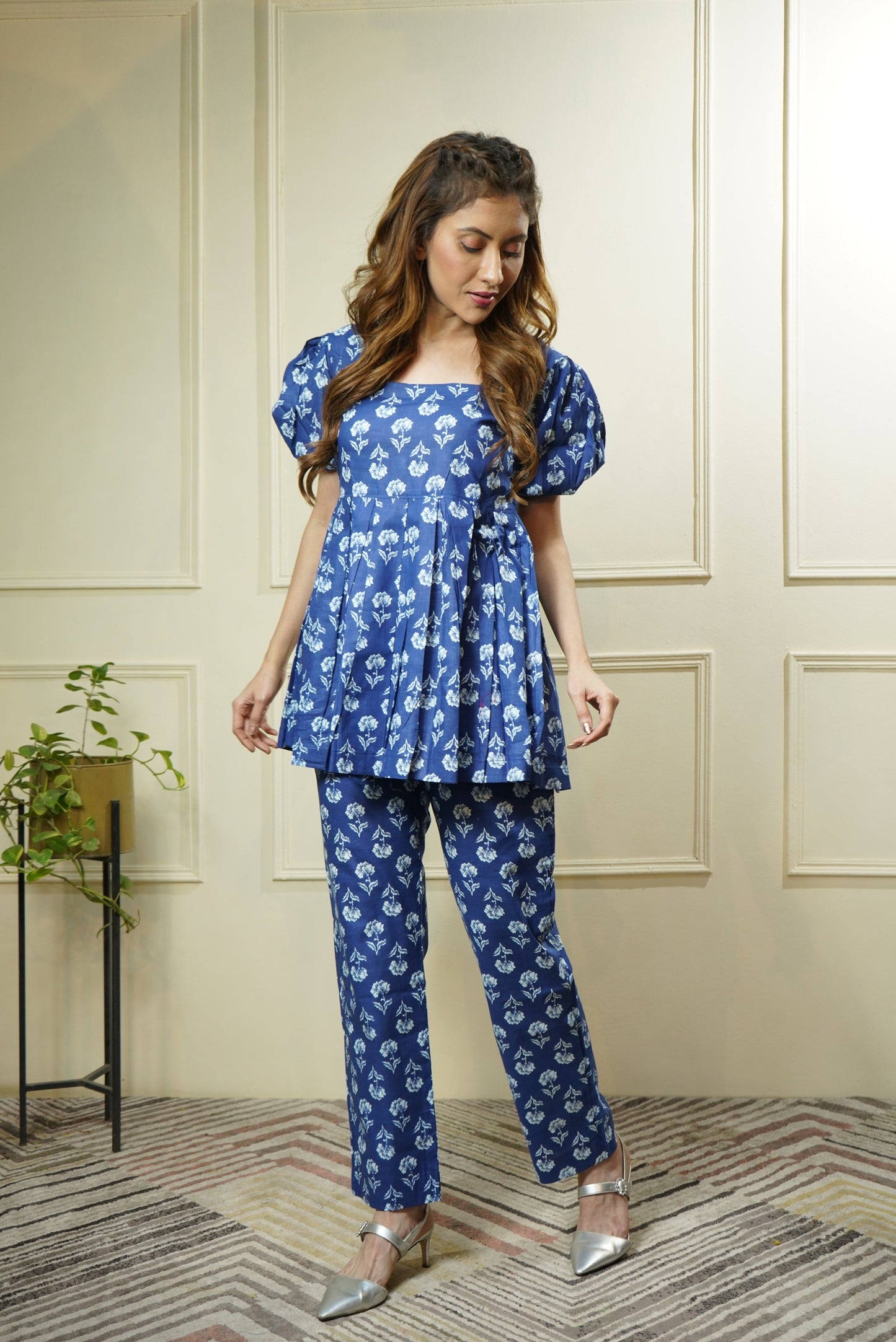 Blue Printed Cotton Co-Ord Set